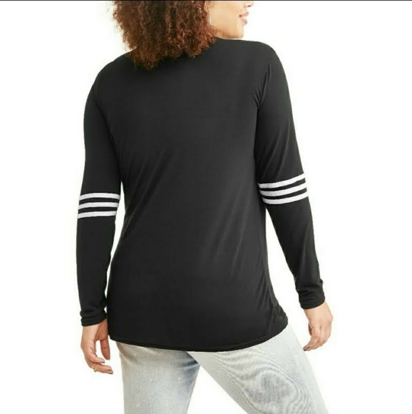 New Poof Apparel Varsity Style Knit Long Sleeve Tee - Picture 2 of 7
